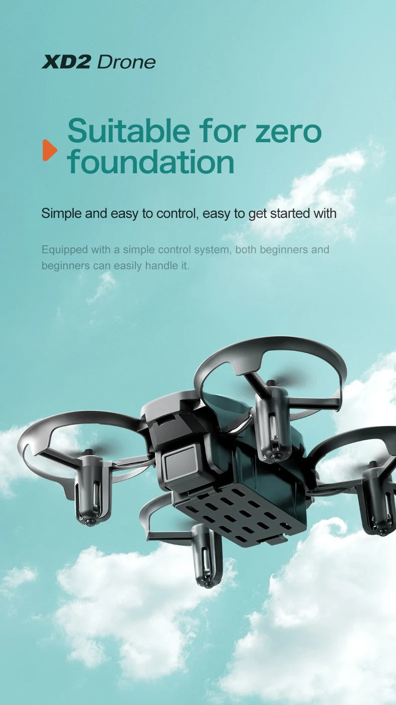 New XD2 Mini Drone 4ch 6-Axis Headless Mode Helicopter 360° Flip Remote Control Aircraft Rc Quadcopter Toy Mini Drone For Kids