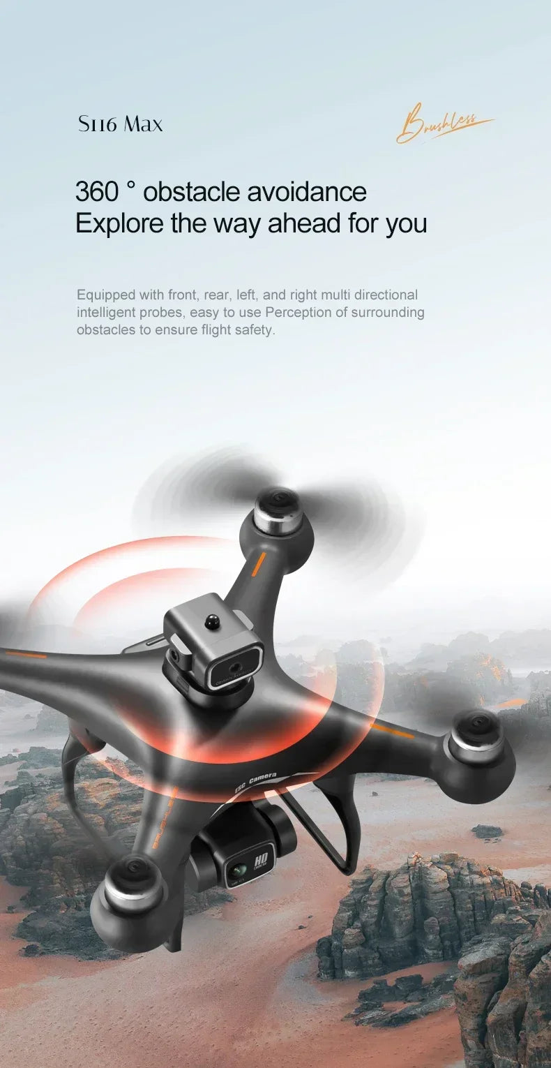 The New S116 MAX Drone with Powerful Brushless Motors, Dual Cameras and Long Battery Life Is The Perfect Gift for Beginners!