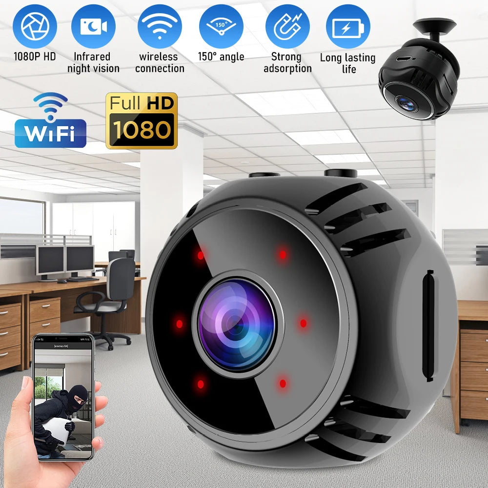 Mini Camera WiFi HD 1080P IP Night Vision Audio Video Camcorder Home Baby Monitor Indoor Safety Security Smart Surveillance