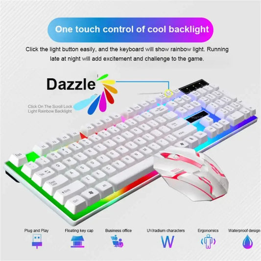 Keyboard Mouse Set G21B-RGB-BA Mechanical Gaming Keyboard And Mouse Combo Wired RGB   Computer Laptop Gamer