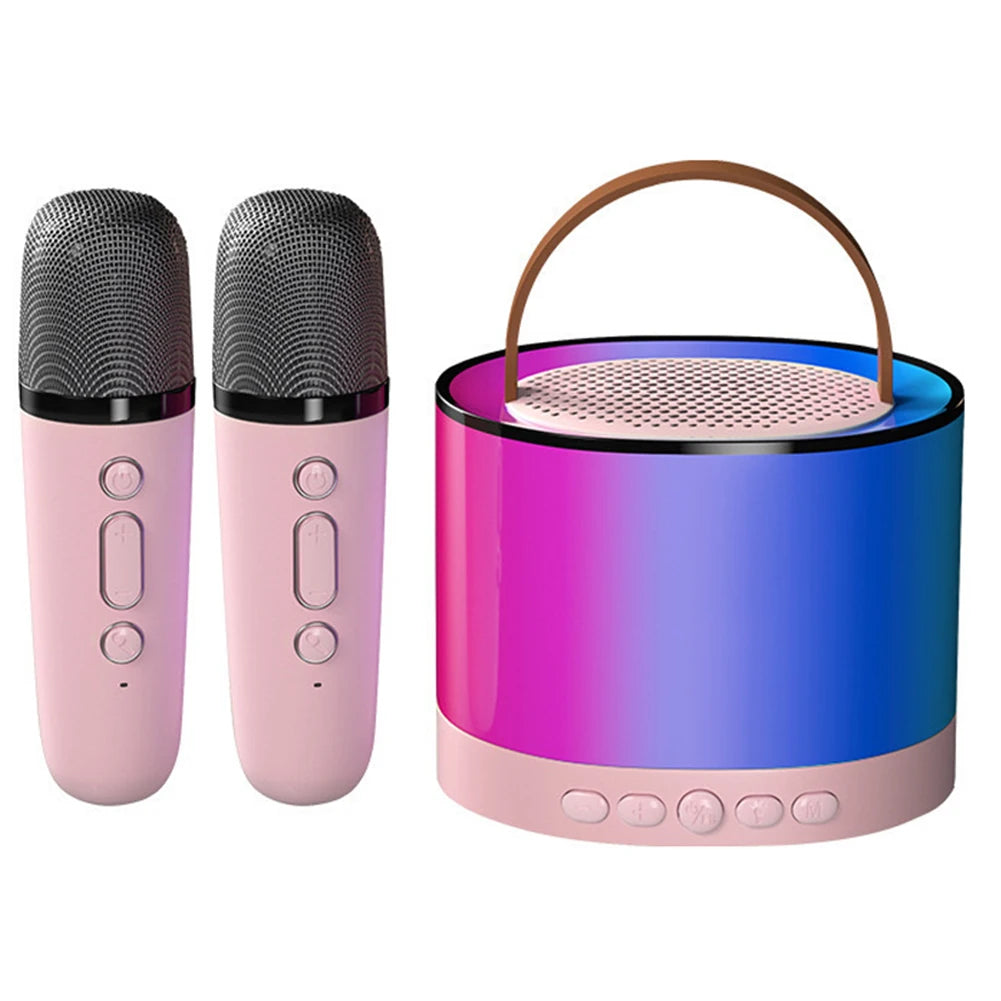Bluetooth-Compatible 5.3 Portable Karaoke Machine with Wireless Mic Mini Home Theater Speakers Small Speaker for Home Karaoke