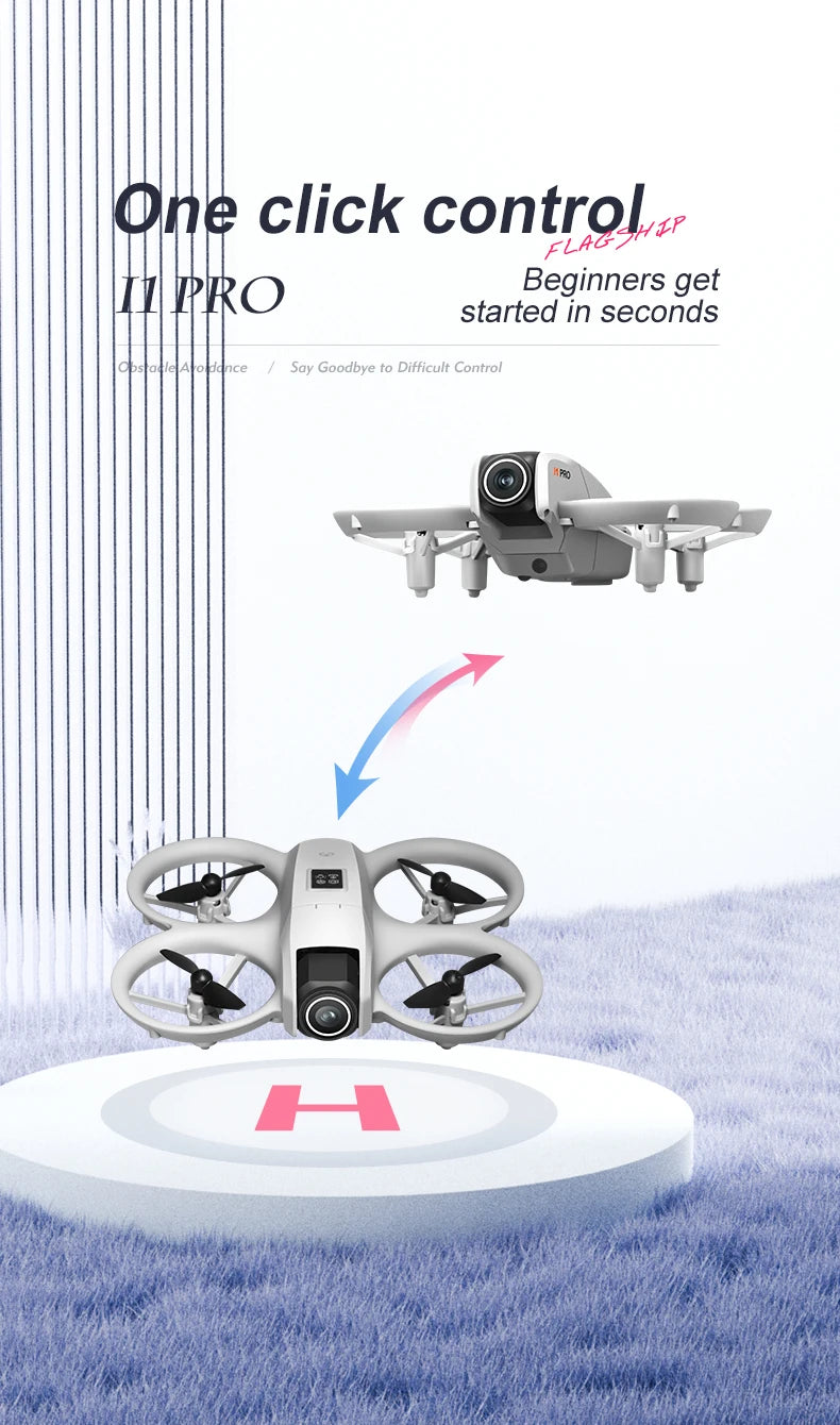 i1 PRO Mini Drone 8K HD Dual Camera Aerial Obstacle Avoidance Optical Flow Hover Avoidance Four-Axis RC Drone 10000M For Xiaomi