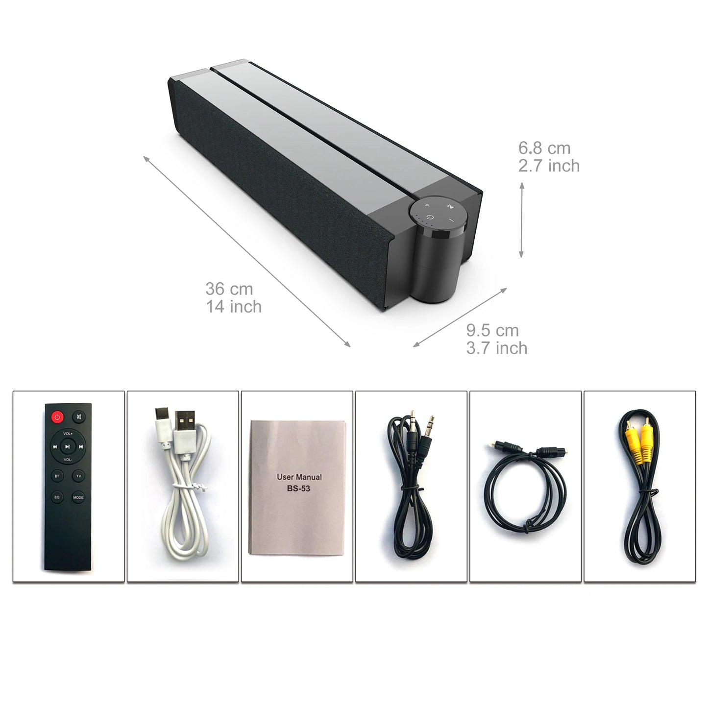 40W TV Speaker Wired Wireless Bluetooth Sound Home Theater Support For Coaxial Optic FM 3.5mm Audio Input