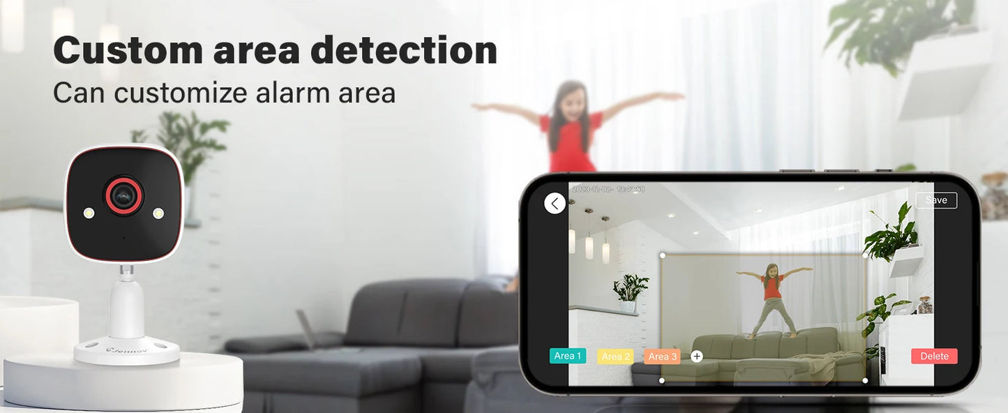 Jennov Outdoor/Indoor Security Cameras 5Ghz/2.4Ghz, 2K HD Wireless WiFi/Pet Dog Cat Baby Monitor Camera for Home Security IP66