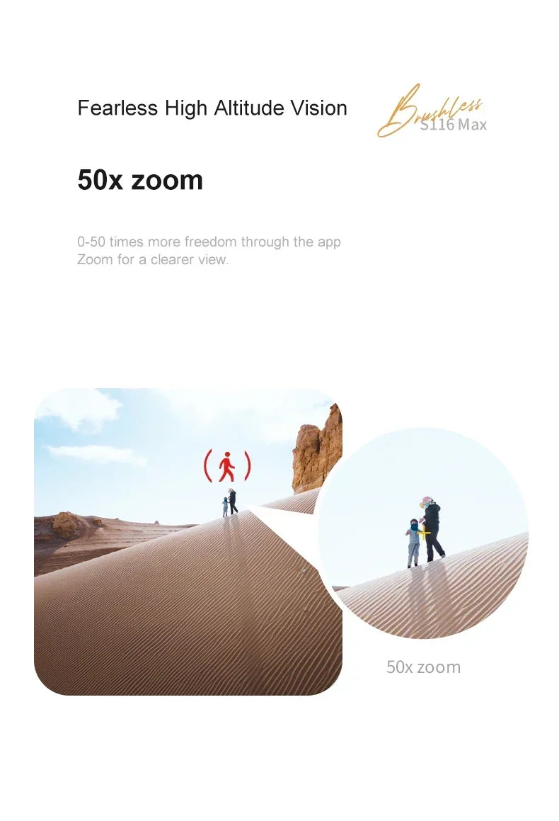 The New S116 MAX Drone with Powerful Brushless Motors, Dual Cameras and Long Battery Life Is The Perfect Gift for Beginners!