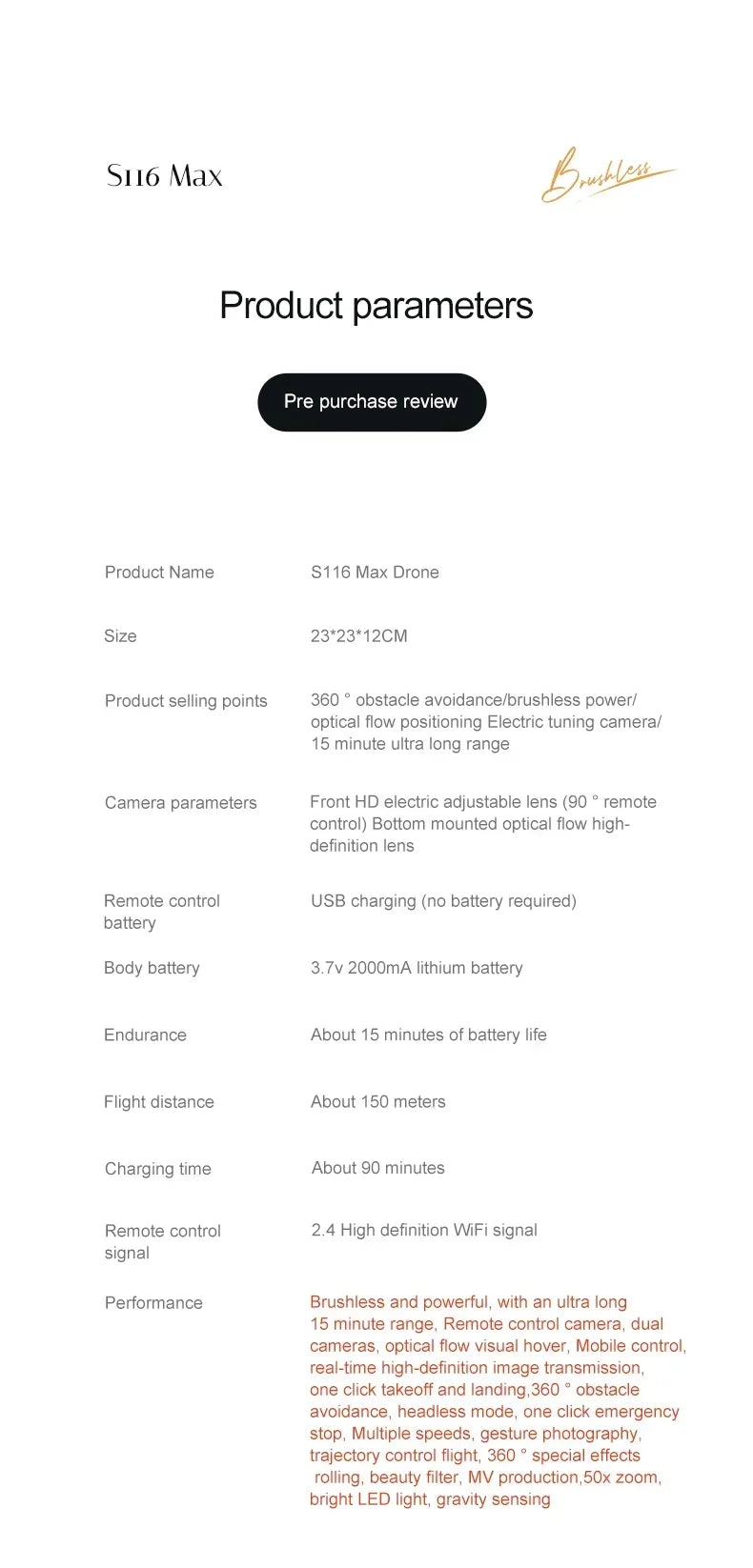 The New S116 MAX Drone with Powerful Brushless Motors, Dual Cameras and Long Battery Life Is The Perfect Gift for Beginners!