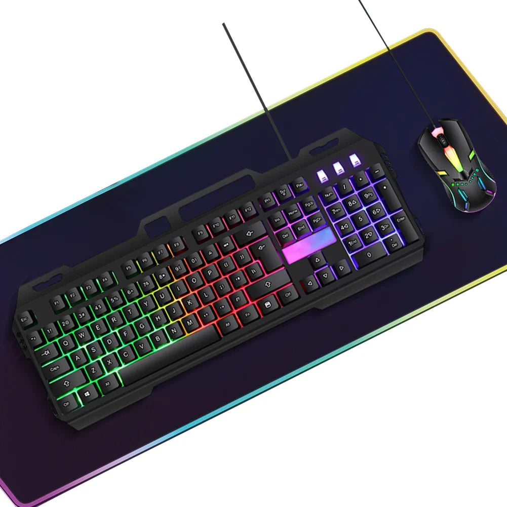 Wired Gaming Keyboard & Mouse Combo Set with Backlight Mechanical Feel Keyboard Mouse  Laptop  Computer Game and Work
