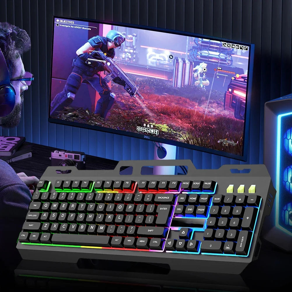 Wired Gaming Keyboard & Mouse Combo Set with Backlight Mechanical Feel Keyboard Mouse  Laptop  Computer Game and Work