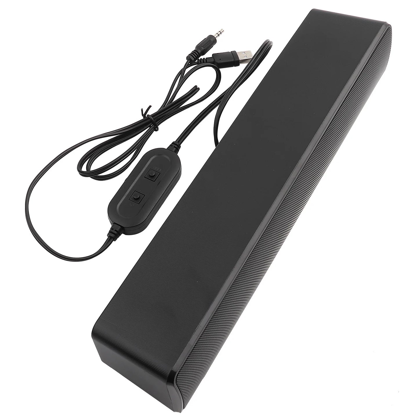 USB Wired Soundbar USB Wired Stereo Soundbar Music Player Bass Surround Sound Box 3.5mm Input for PC Cellphones Stereo Soundbar