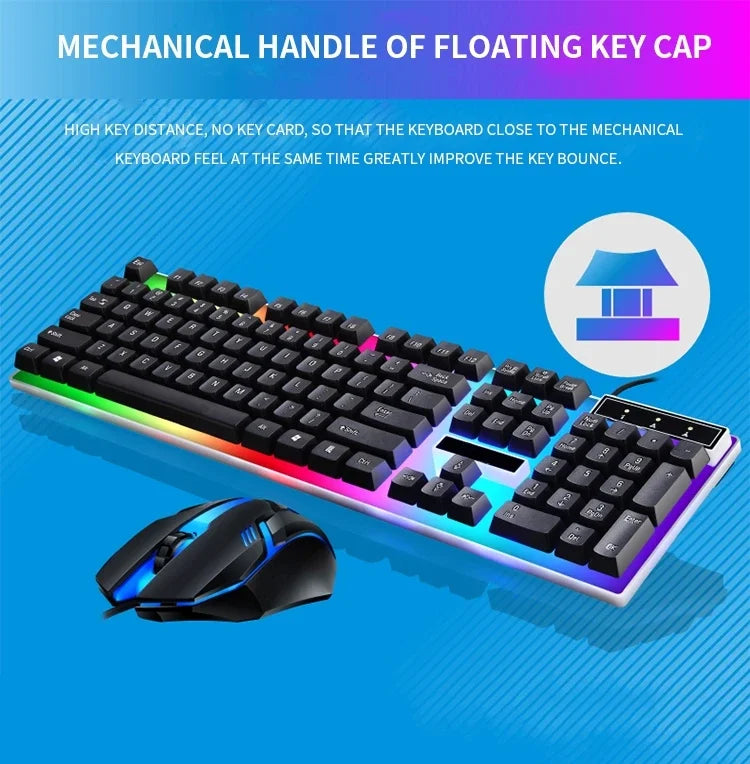 RGB Gaming Keyboard Gamer Keyboard And Mouse Kit Wired Mechanical Keyboard Gaming Keyboard And Mouse Combo    Gamers