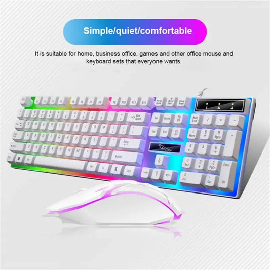 Keyboard Mouse Set G21B-RGB-BA Mechanical Gaming Keyboard And Mouse Combo Wired RGB   Computer Laptop Gamer