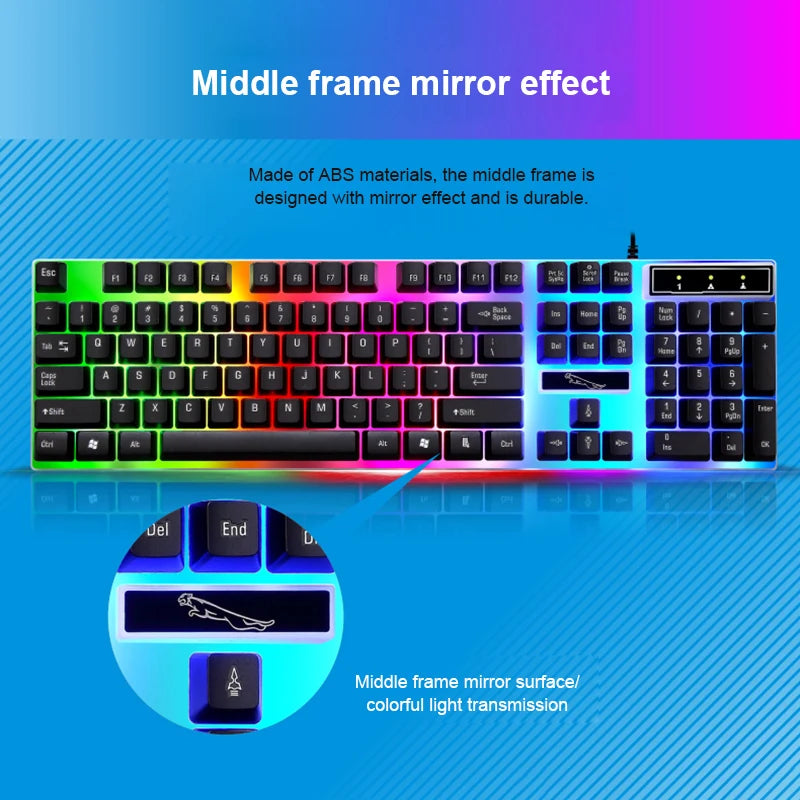 Keyboard Mouse Set G21B-RGB-BA Mechanical Gaming Keyboard And Mouse Combo Wired RGB   Computer Laptop Gamer