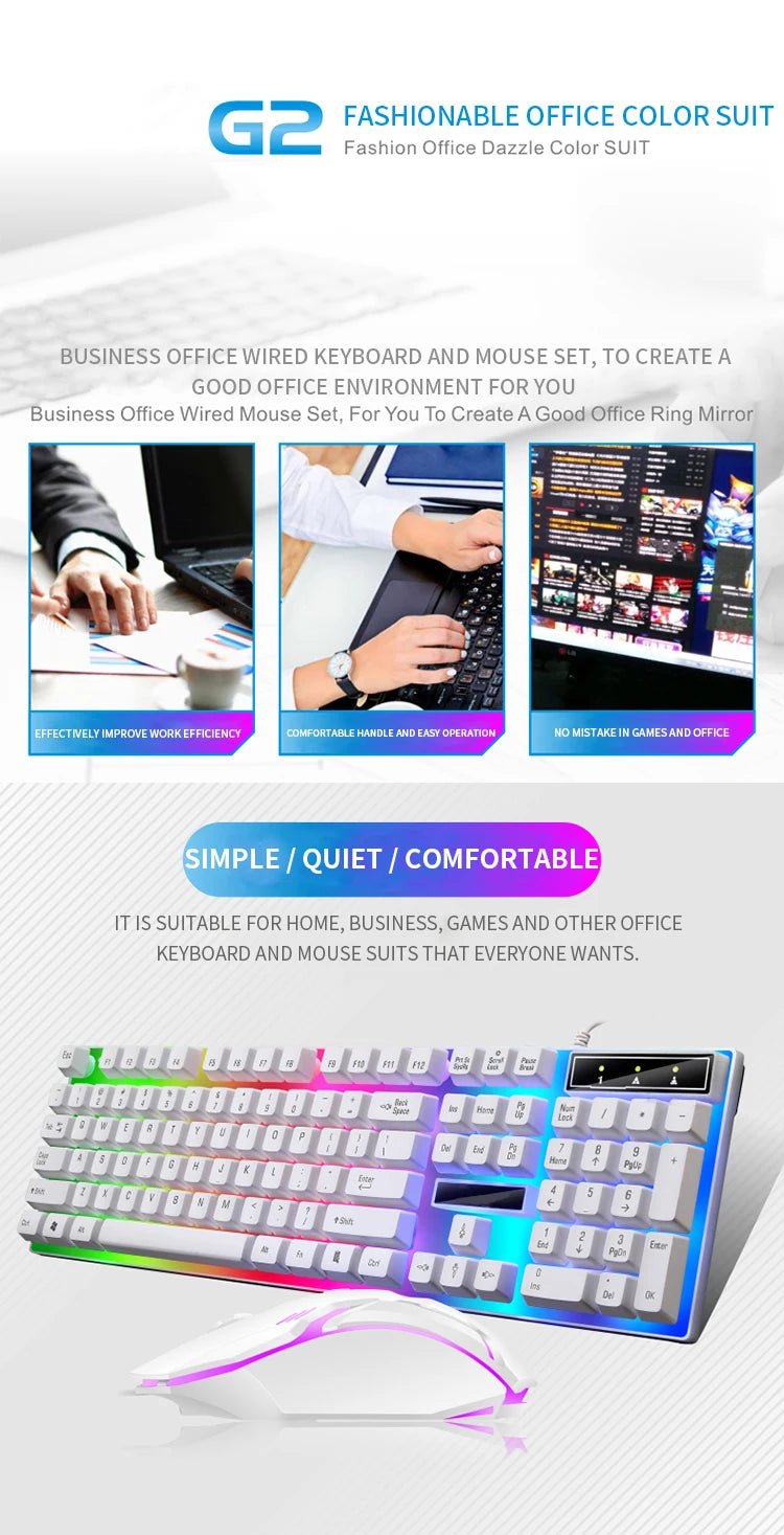 RGB Gaming Keyboard Gamer Keyboard And Mouse Kit Wired Mechanical Keyboard Gaming Keyboard And Mouse Combo    Gamers