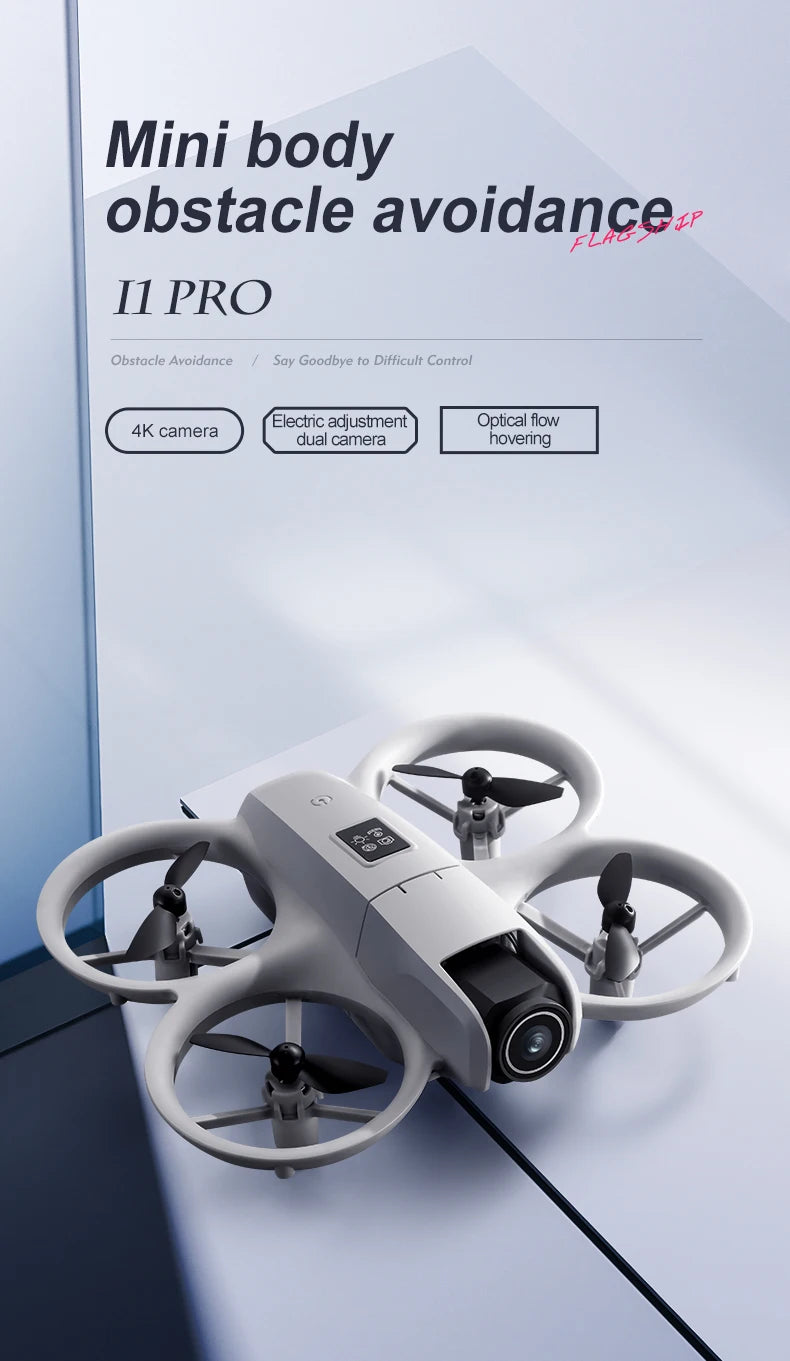 i1 PRO Mini Drone 8K HD Dual Camera Aerial Obstacle Avoidance Optical Flow Hover Avoidance Four-Axis RC Drone 10000M For Xiaomi