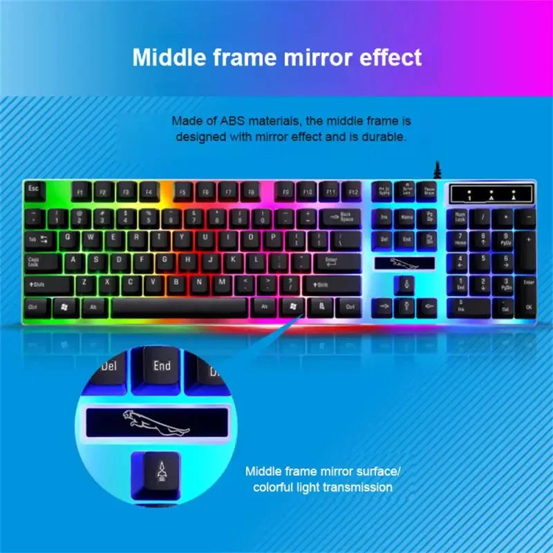 Keyboard Mouse Set G21B-RGB-BA Mechanical Gaming Keyboard And Mouse Combo Wired RGB   Computer Laptop Gamer