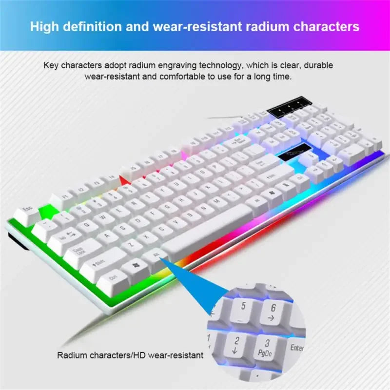 Keyboard Mouse Set G21B-RGB-BA Mechanical Gaming Keyboard And Mouse Combo Wired RGB   Computer Laptop Gamer