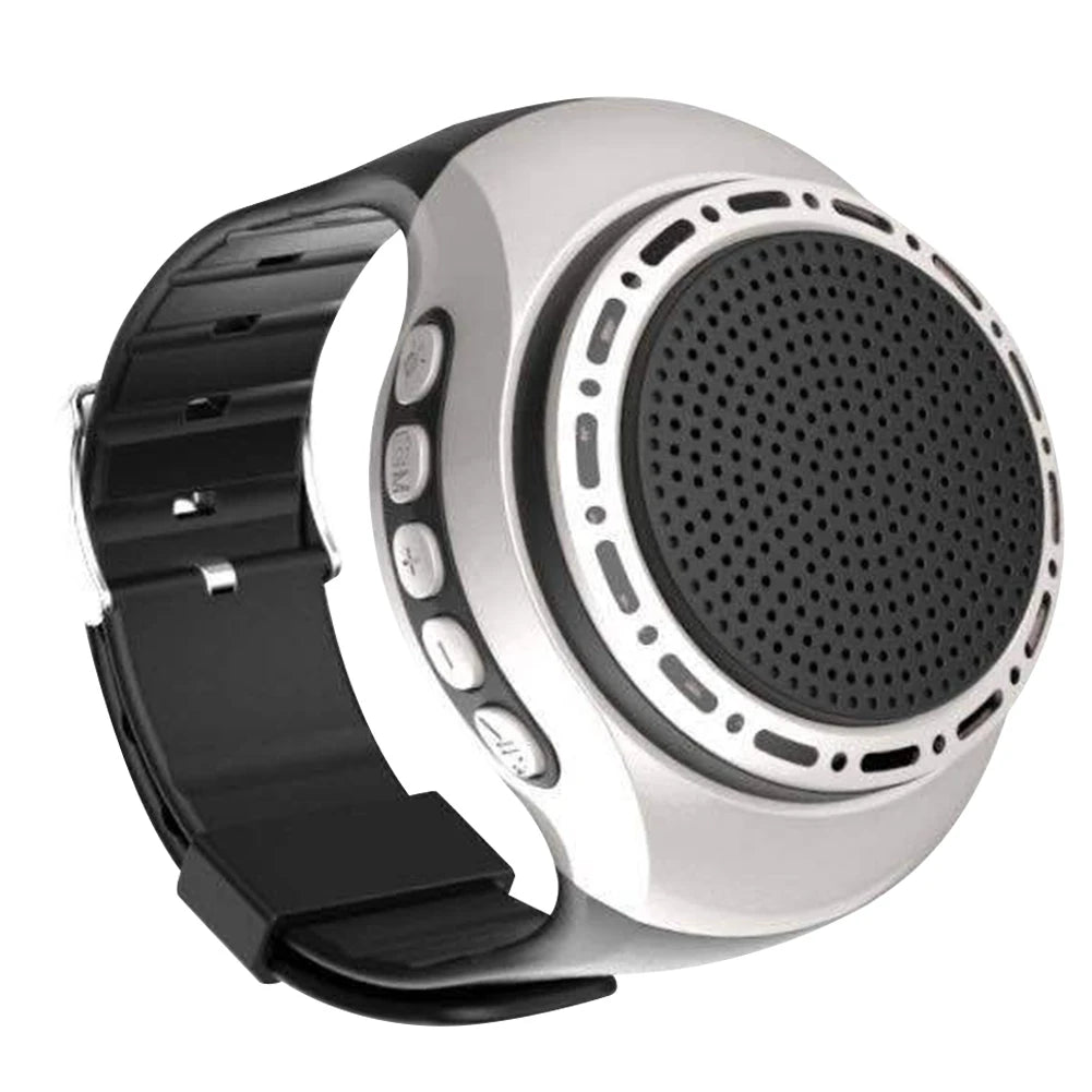 New U6 Wrist Watch Bluetooth Speaker With FM Radio Portable Outdoor Sports Running Wearable Mini Speaker Wireless Subwoofer
