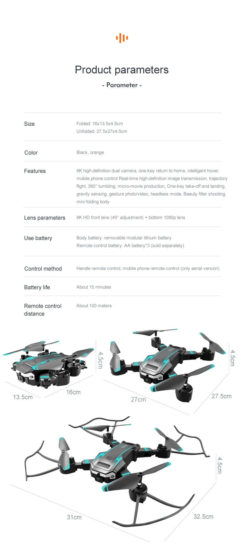 KBDFA New G6 Professional Foldable Quadcopter Aerial Drone S6 HD Camera GPS RC Helicopter FPV WIFI Obstacle Avoidance Toy Gifts