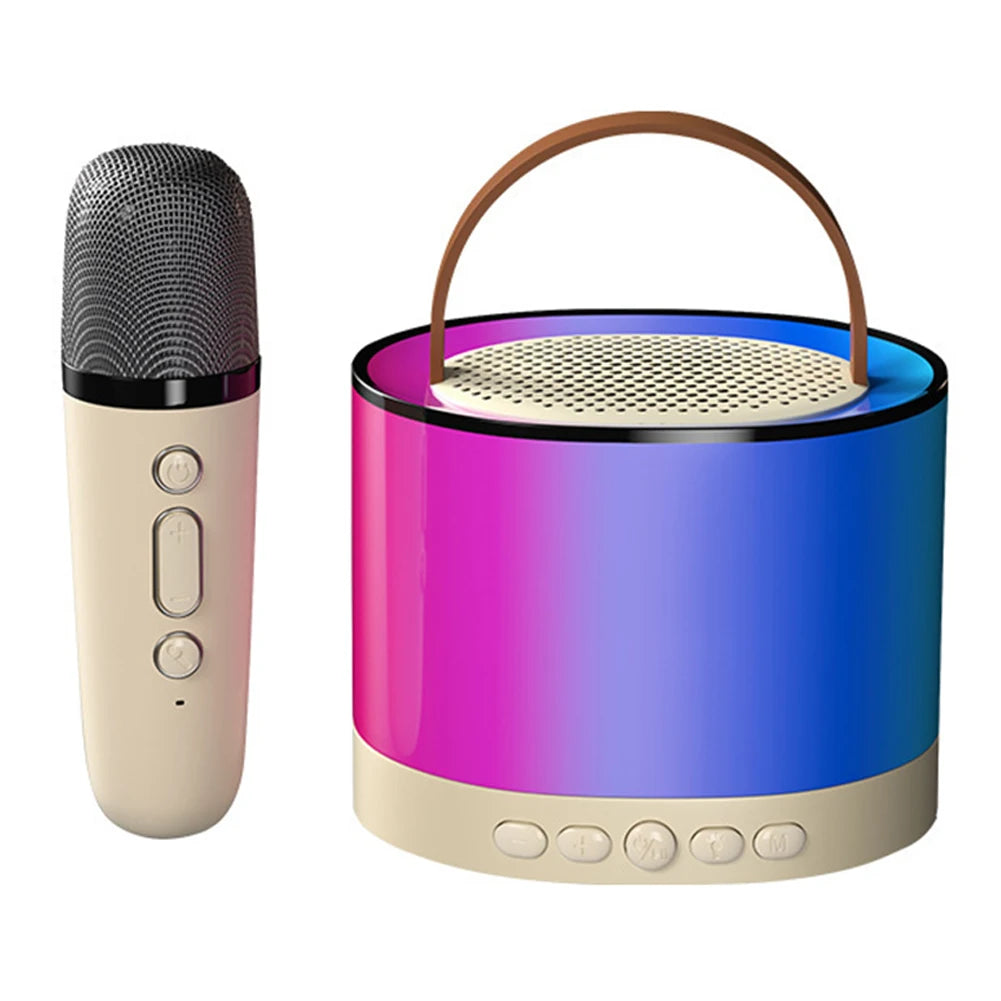 Bluetooth-Compatible 5.3 Portable Karaoke Machine with Wireless Mic Mini Home Theater Speakers Small Speaker for Home Karaoke
