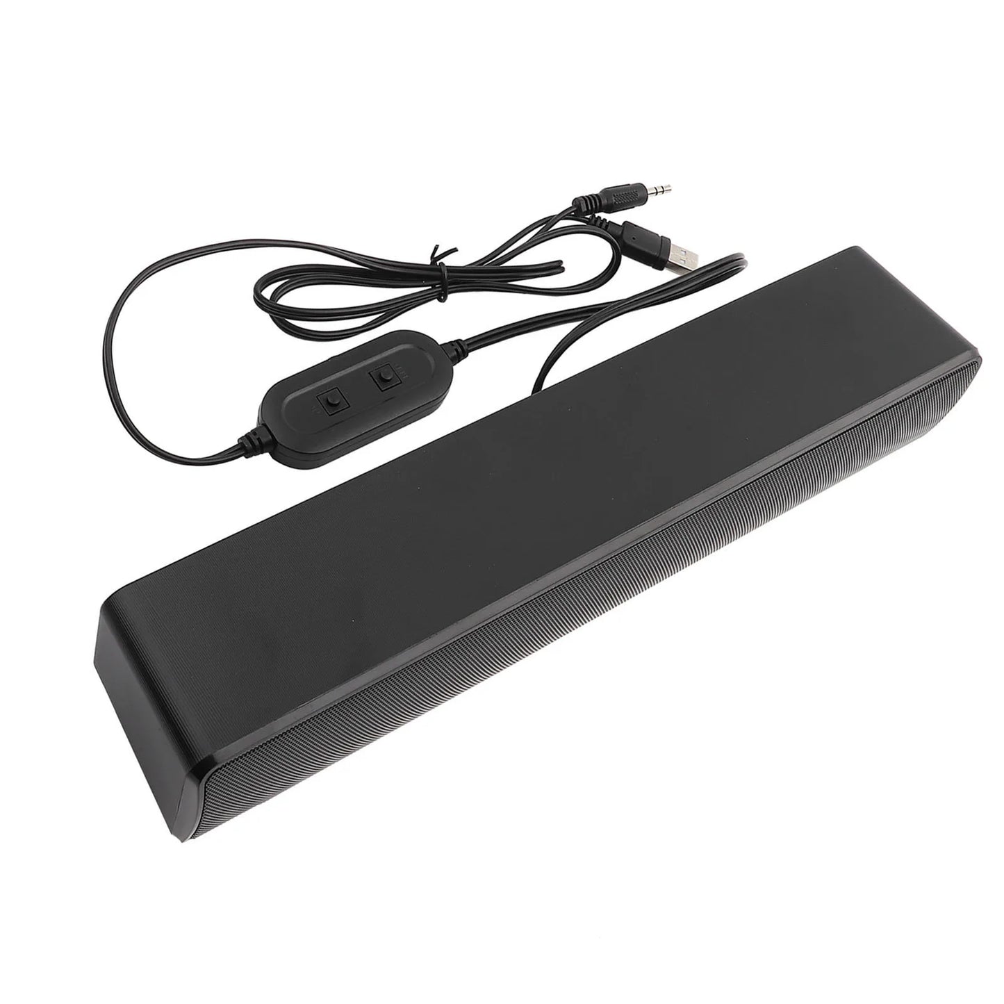 USB Wired Soundbar USB Wired Stereo Soundbar Music Player Bass Surround Sound Box 3.5mm Input for PC Cellphones Stereo Soundbar