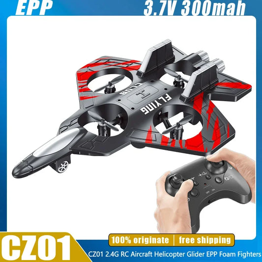 NEW CZ01 RC Remote Fighter Plane Quadcopter Foam Aircraft Shatterproof Long Endurance Drone Children's Toys Gift Drones