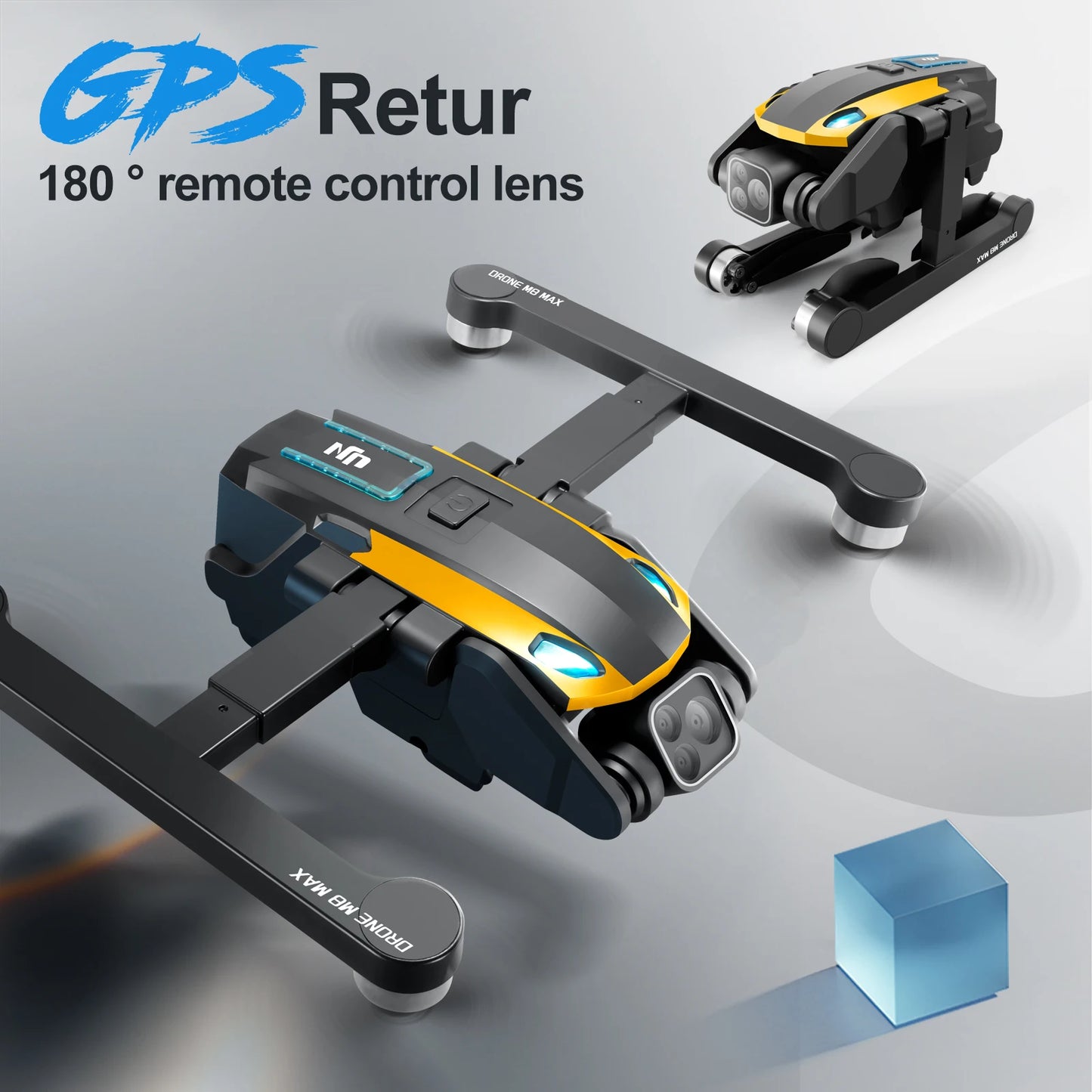 2024 M8Pro RC Drone 4K Professinal With 1080P Wide Angle HD Camera Foldable Helicopter WIFI FPV Height Hold Gift Toy