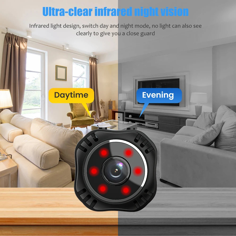 Mini Camera WiFi HD 1080P IP Night Vision Audio Video Camcorder Home Baby Monitor Indoor Safety Security Smart Surveillance