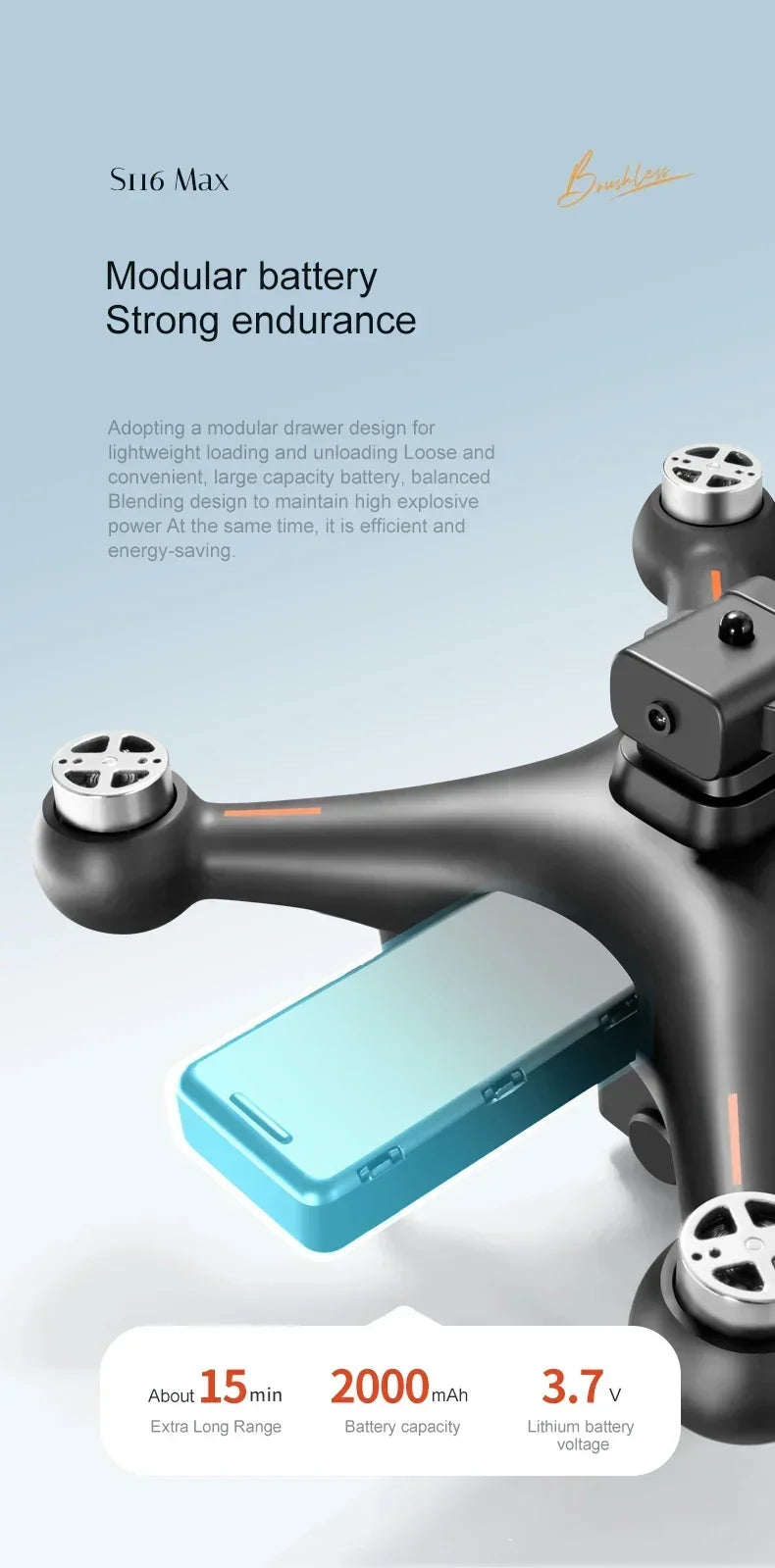 The New S116 MAX Drone with Powerful Brushless Motors, Dual Cameras and Long Battery Life Is The Perfect Gift for Beginners!