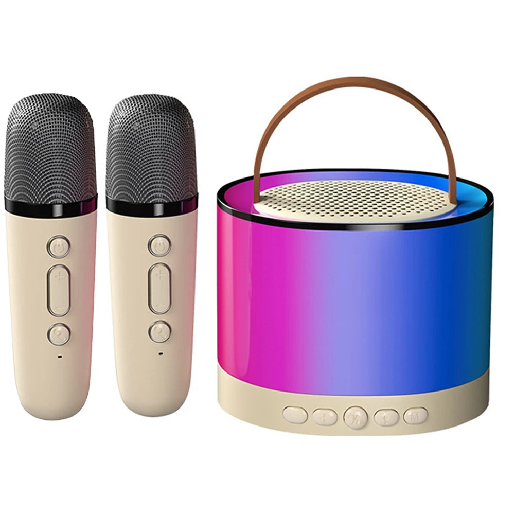Bluetooth-Compatible 5.3 Portable Karaoke Machine with Wireless Mic Mini Home Theater Speakers Small Speaker for Home Karaoke