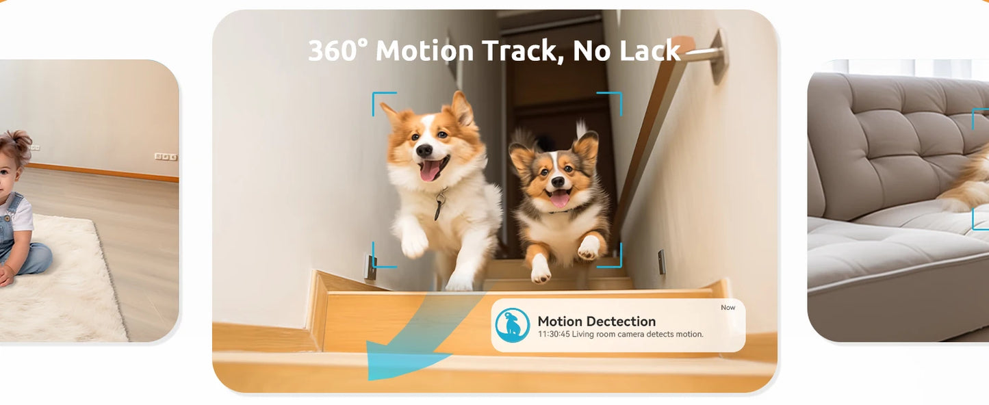 2 Pcs Blurams Indoor Security Camera 2K, Home Security Camera for Dog/Elder, Security Camera with One-Touch Call Update A31S-2pc