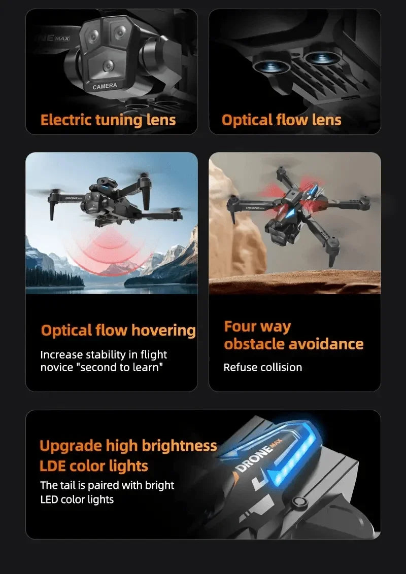 C10 RC Drone 4K Professional Three Camera HD Obstacle Avoidance Dron Wifi FPV Quadcopter Remote Control Aircraft Helicopter Toys