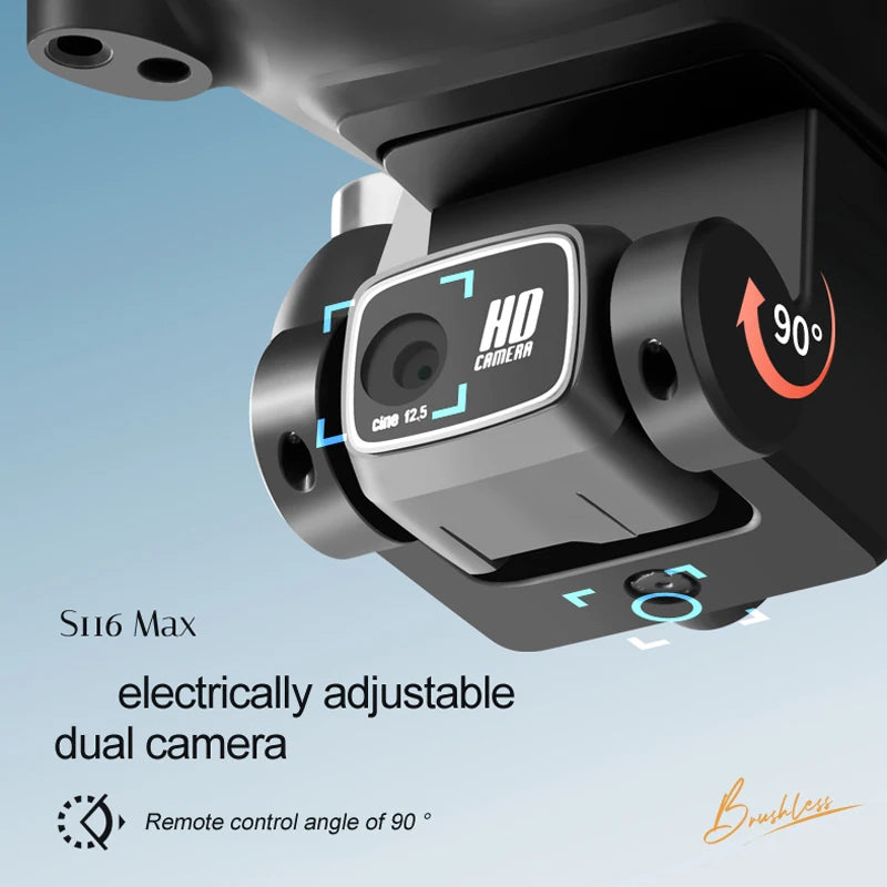 S116 MAX Drone  WIFI FPV Professional 5G HD Dual ESC Camera Optical Flow Brushless 360° Obstacle Avoidance RC Dron Toys