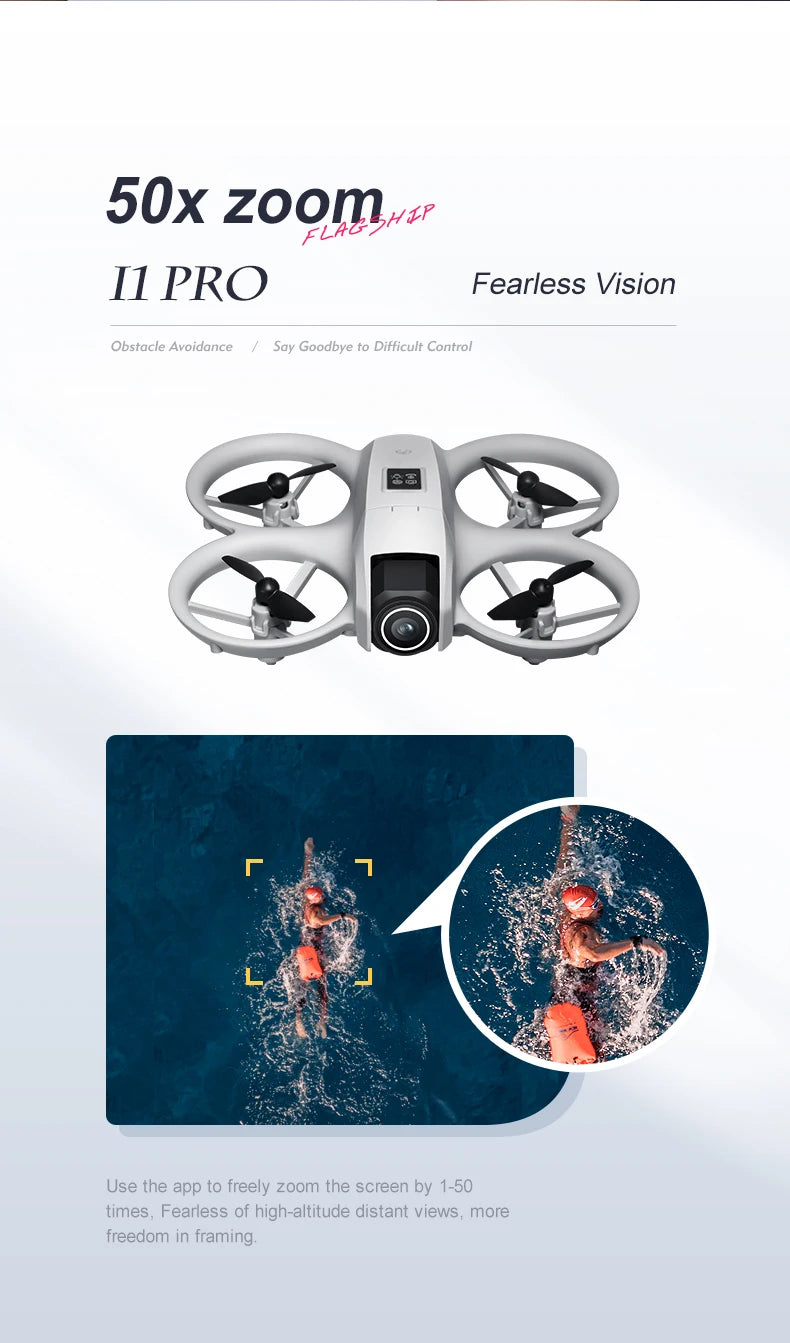 i1 PRO Mini Drone 8K HD Dual Camera Aerial Obstacle Avoidance Optical Flow Hover Avoidance Four-Axis RC Drone 10000M For Xiaomi