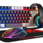 MANBASNAKE T11 Wired Gaming Keyboard and Mouse Headset Combo,Rainbow LED Backlit Wired Keyboard