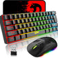 MAMNASNAKE L500 Wireless Gaming Keyboard and Mouse Combo, Mechanical Feeling Keyboard with Bluetooth 5.1&2.4G Wireless Dual Mode