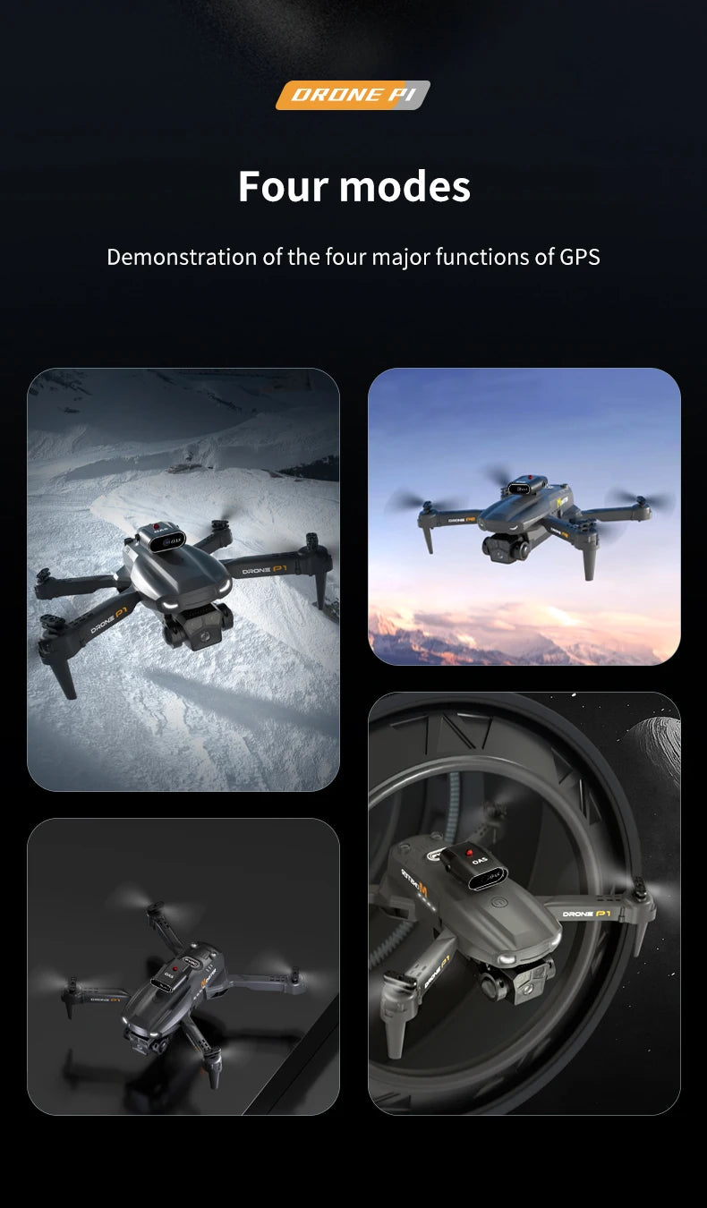 KBDFA P1 RC Drone Profesional Dual HD Camera Aerial Photography FPV Helicopters Obstacle Avoidance Foldable RC Quadcopter Toys