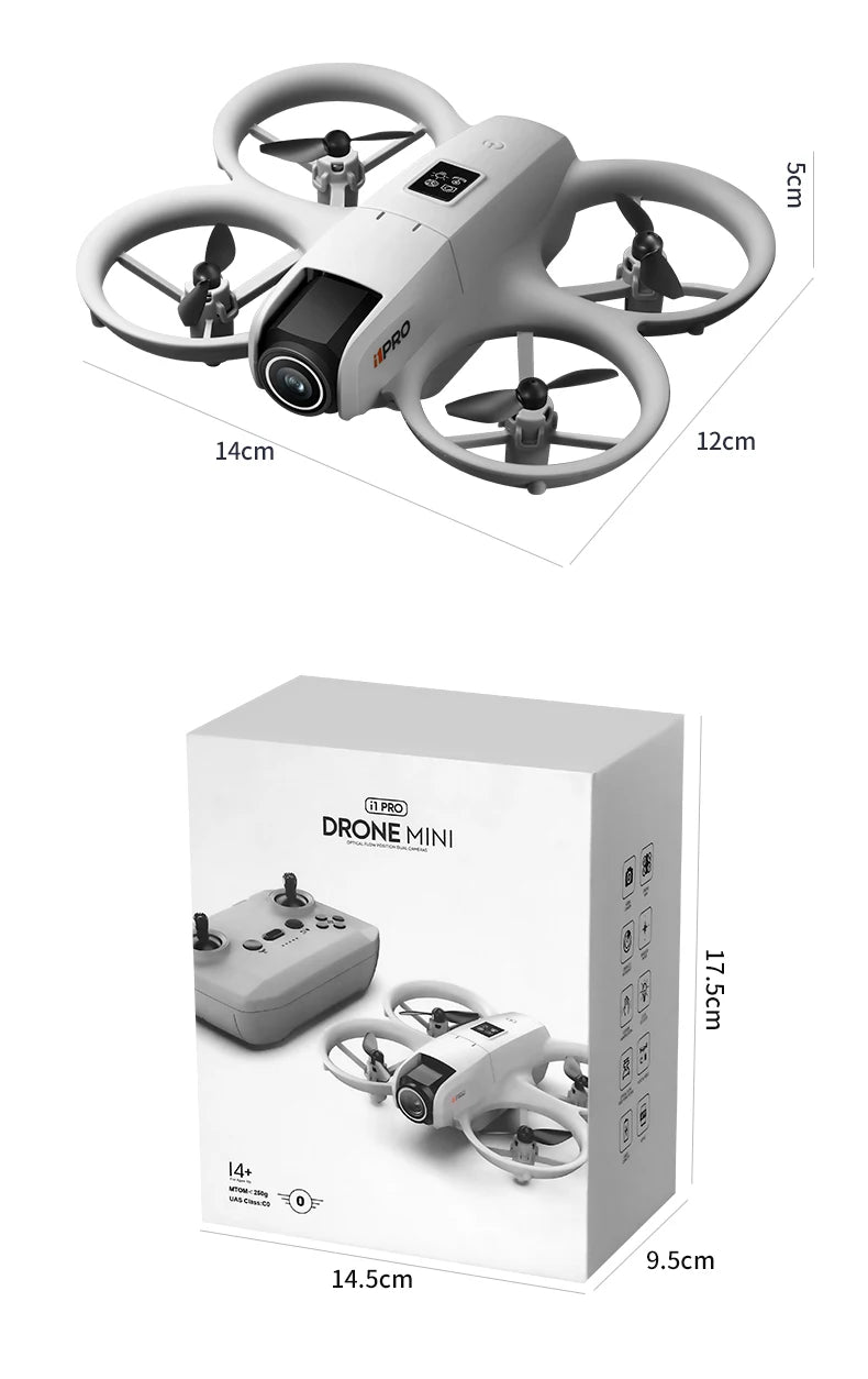 i1 PRO Mini Drone 8K HD Dual Camera Aerial Obstacle Avoidance Optical Flow Hover Avoidance Four-Axis RC Drone 10000M For Xiaomi