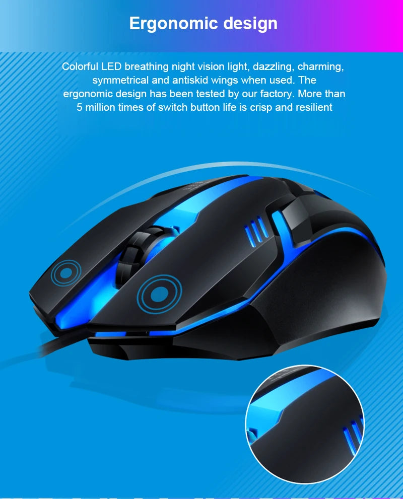 Keyboard Mouse Set G21B-RGB-BA Mechanical Gaming Keyboard And Mouse Combo Wired RGB   Computer Laptop Gamer