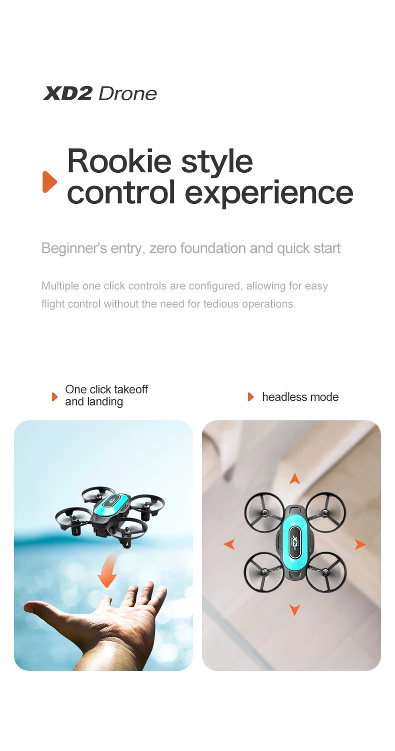 New XD2 Mini Drone 4ch 6-Axis Headless Mode Helicopter 360° Flip Remote Control Aircraft Rc Quadcopter Toy Mini Drone For Kids