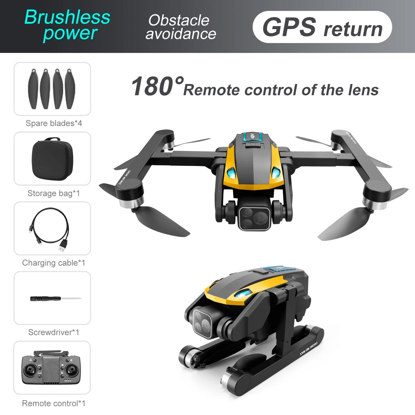 2024 M8Pro RC Drone 4K Professinal With 1080P Wide Angle HD Camera Foldable Helicopter WIFI FPV Height Hold Gift Toy