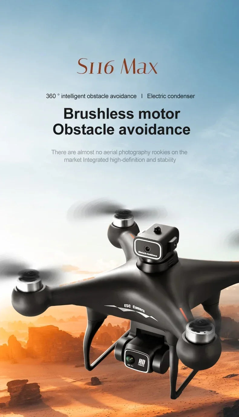 The New S116 MAX Drone with Powerful Brushless Motors, Dual Cameras and Long Battery Life Is The Perfect Gift for Beginners!