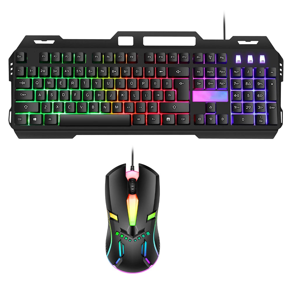 Wired Gaming Keyboard & Mouse Combo Set with Backlight Mechanical Feel Keyboard Mouse  Laptop  Computer Game and Work
