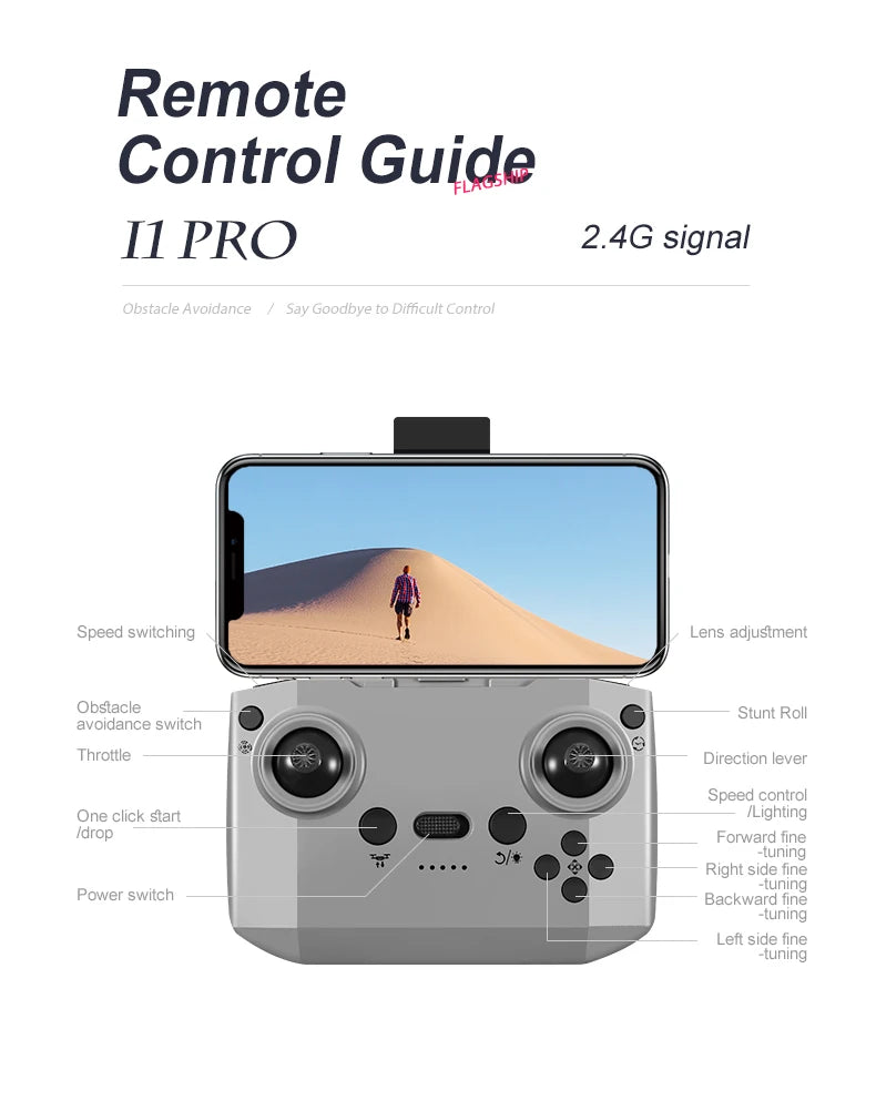 i1 PRO Mini Drone 8K HD Dual Camera Aerial Obstacle Avoidance Optical Flow Hover Avoidance Four-Axis RC Drone 10000M For Xiaomi