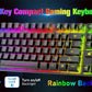 Wireless Gaming Keyboard and Mouse Combo,Rainbow Backlit Rechargeable 3800mAh Battery,87 Keys Mechanical Feel Keyboard