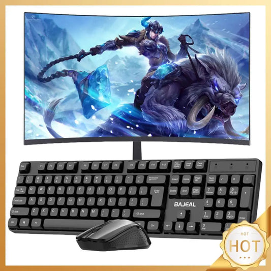 2.4G Wireless Keyboard and Mouse Combo USB Receiver Keyboard with Number Pad & Mouse for Windows Computer PC Notebook Laptop