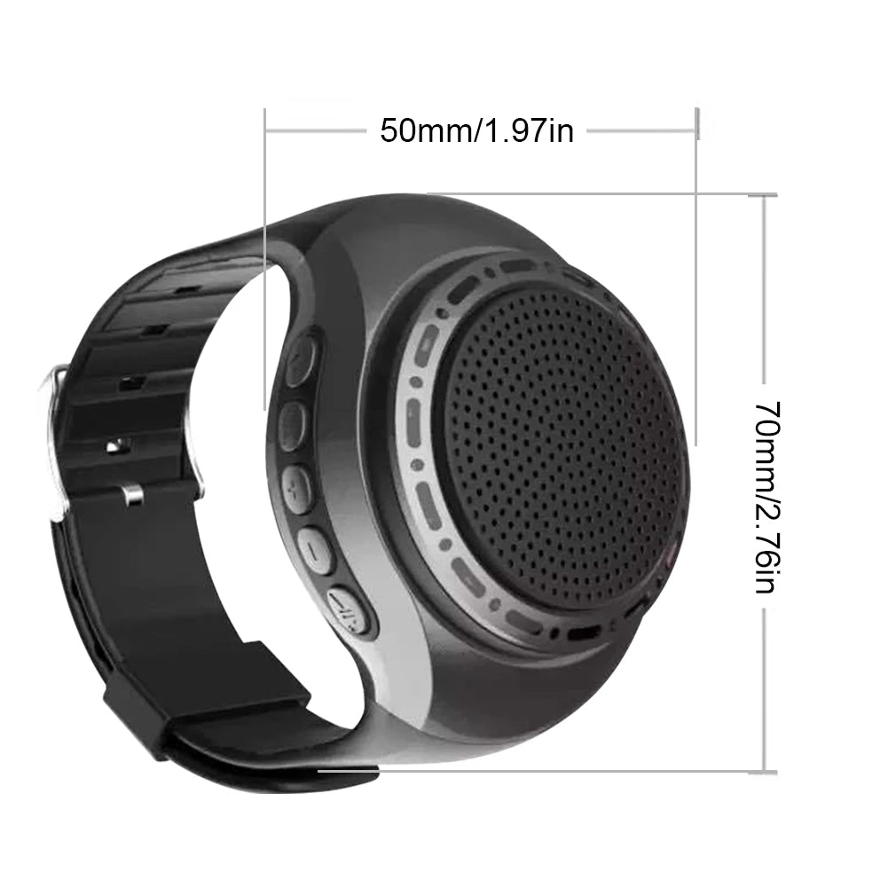 New U6 Wrist Watch Bluetooth Speaker With FM Radio Portable Outdoor Sports Running Wearable Mini Speaker Wireless Subwoofer