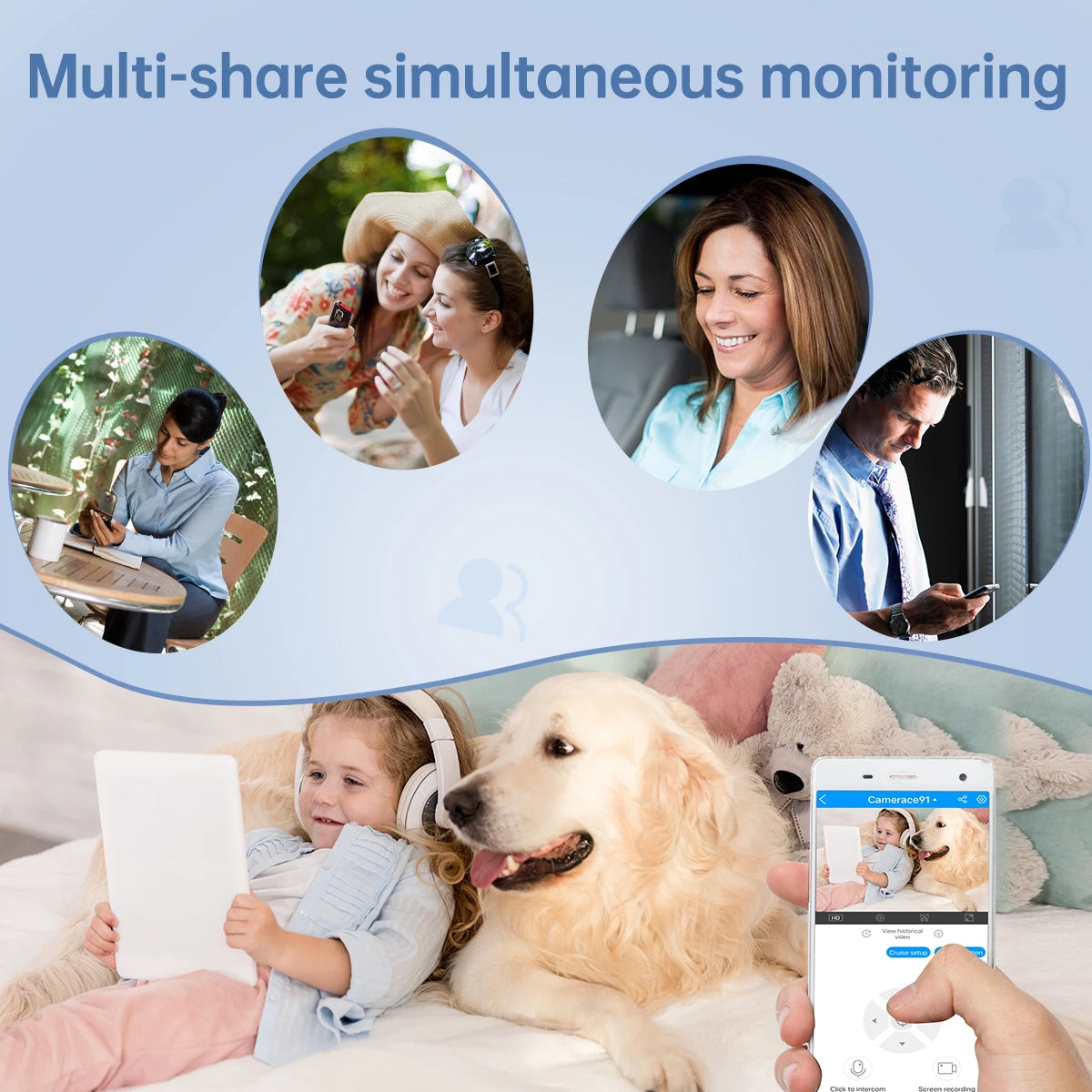 JOOAN 2K IP Camera Wifi E27 Bulb Surveillance Camera Home Auto Tracking Two Way Audio Security Baby Monitor Wireless CCTV Camera
