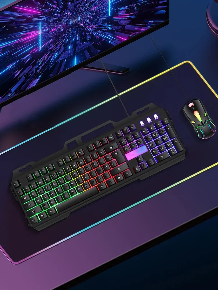 Wired Gaming Keyboard & Mouse Combo Set with Backlight Mechanical Feel Keyboard Mouse  Laptop  Computer Game and Work
