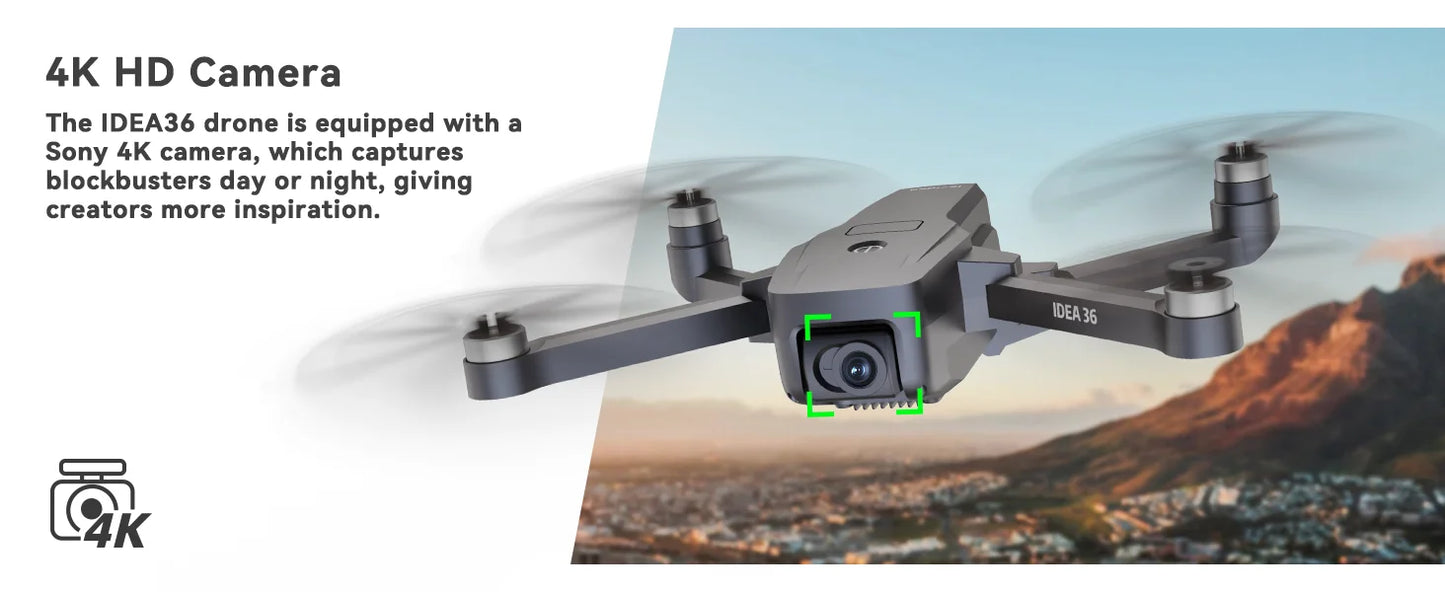 TT36 GPS RC Drone With 4K Camera 5GHz WIFI FPV Optical Flow Positioning Quadcopter Brushless Motor Remoted Control Drones C0