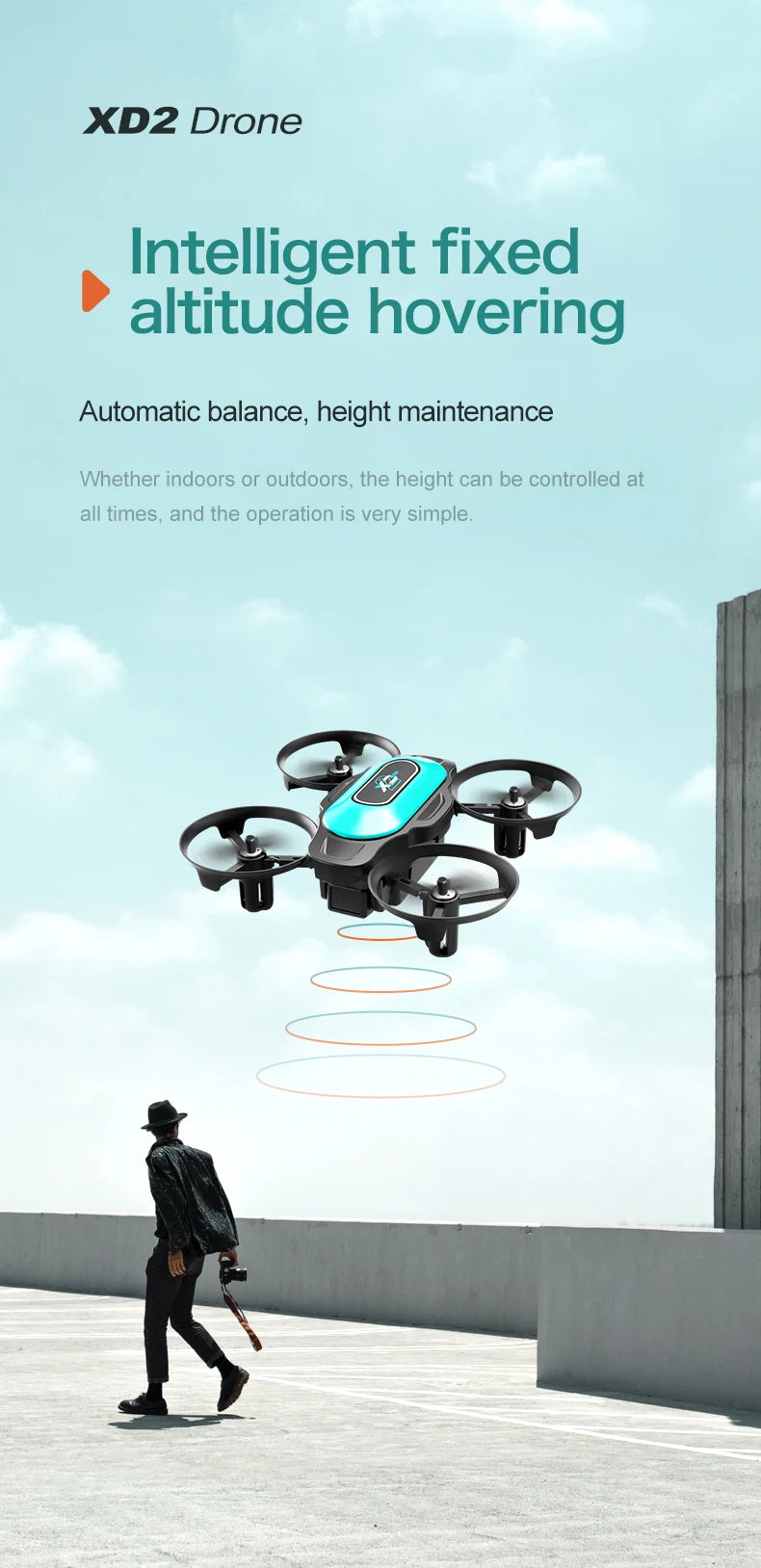 New XD2 Mini Drone 4ch 6-Axis Headless Mode Helicopter 360° Flip Remote Control Aircraft Rc Quadcopter Toy Mini Drone For Kids